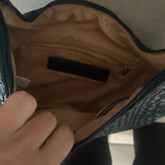 SONDRA ROBERTS Squared Woven Vegan Hobo 13" x 9" x 1” - Picture 2 of 4